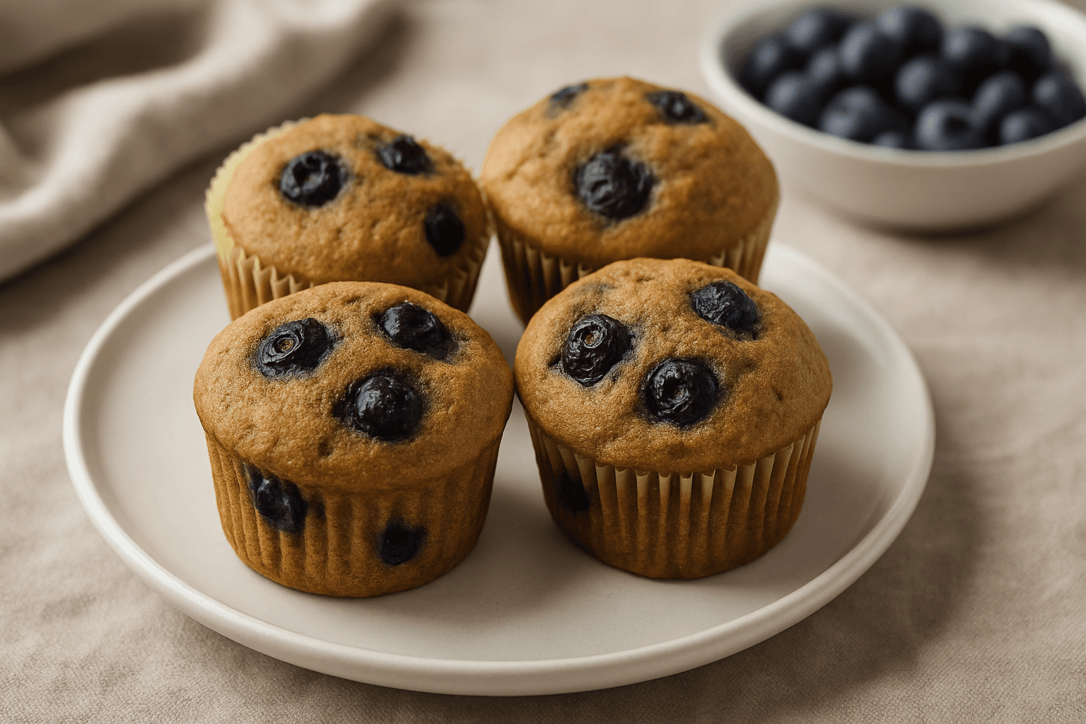 100% Whole Wheat Blueberry Muffins Recipe