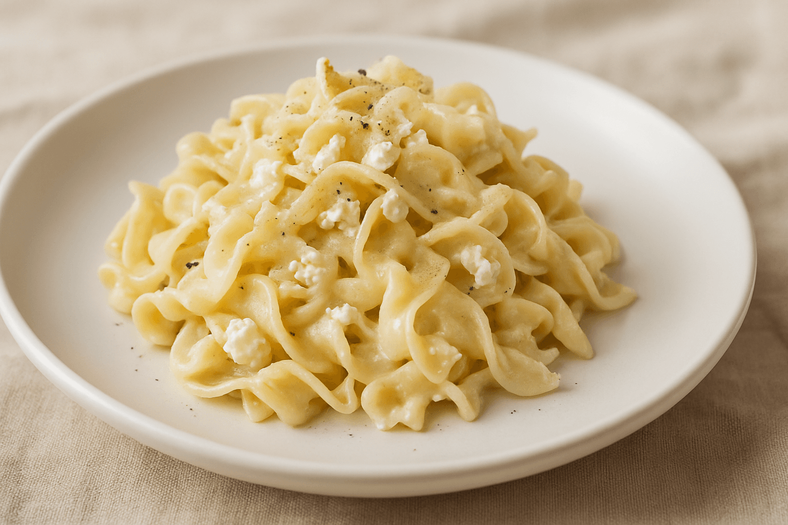 Ekşi Krema Soslu Noodles Romanoff Tarifi