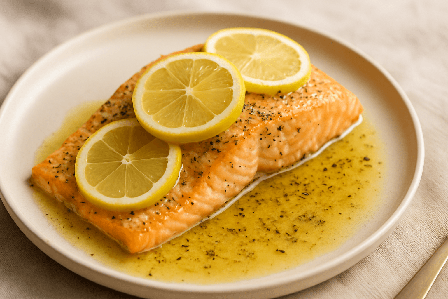 Fırında Limonlu Tereyağlı Somon Tarifi