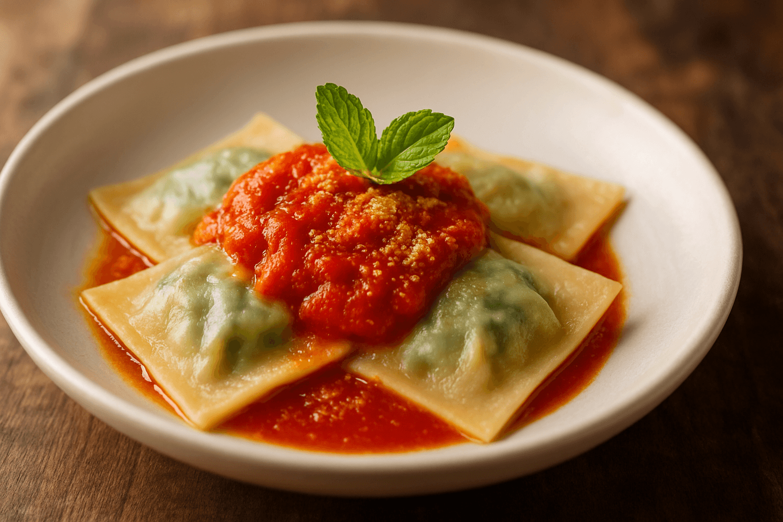 Ispanaklı Ev Yapımı Ravioli Tarifi