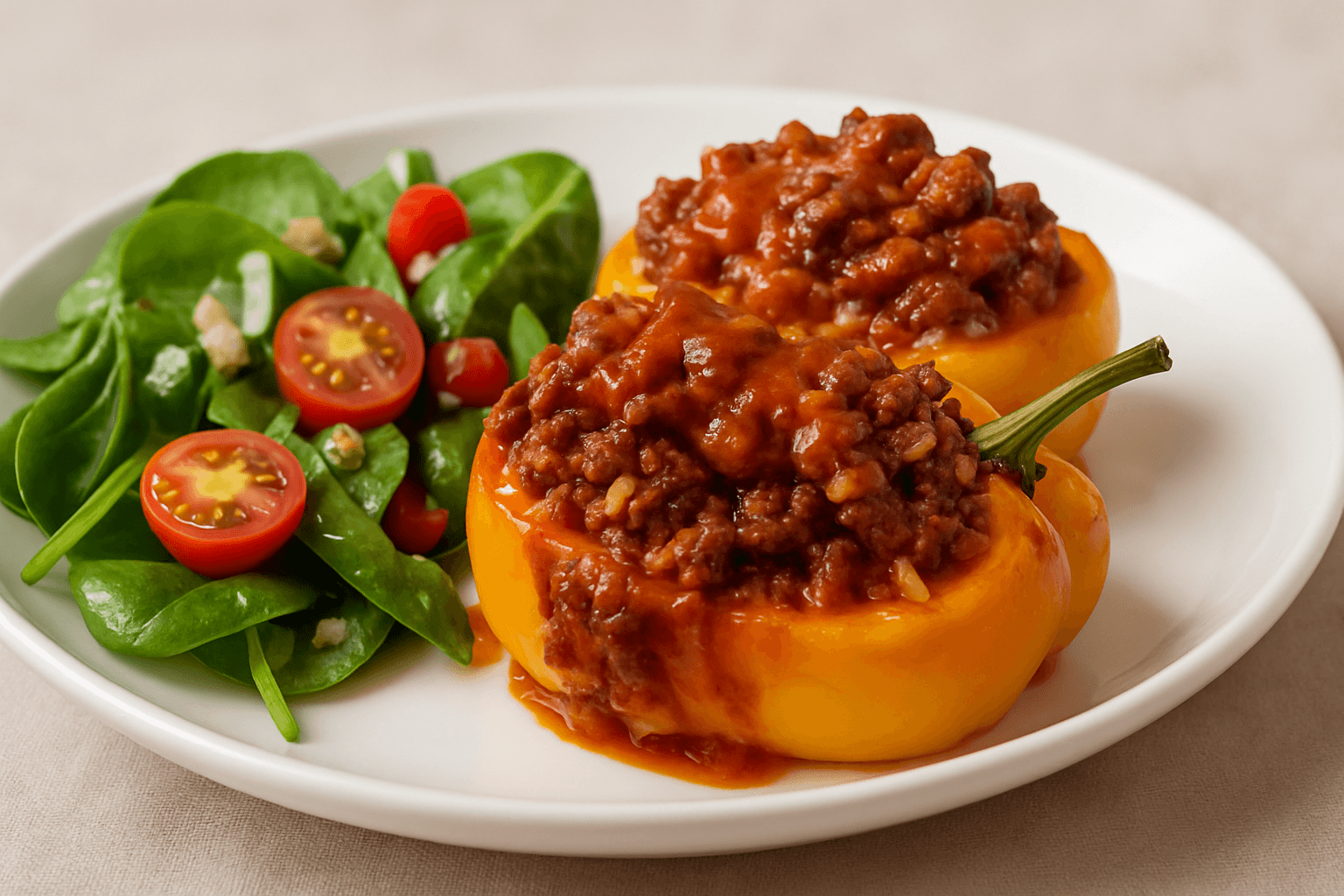 Kıymalı Yeşil Biber Dolması Tarifi (Fırında)