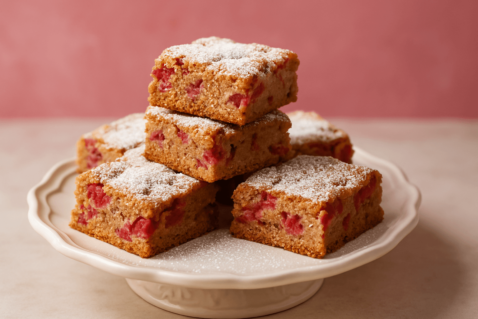 Rhubarb Bar Cookie Recipe (Rhubarb Bites)