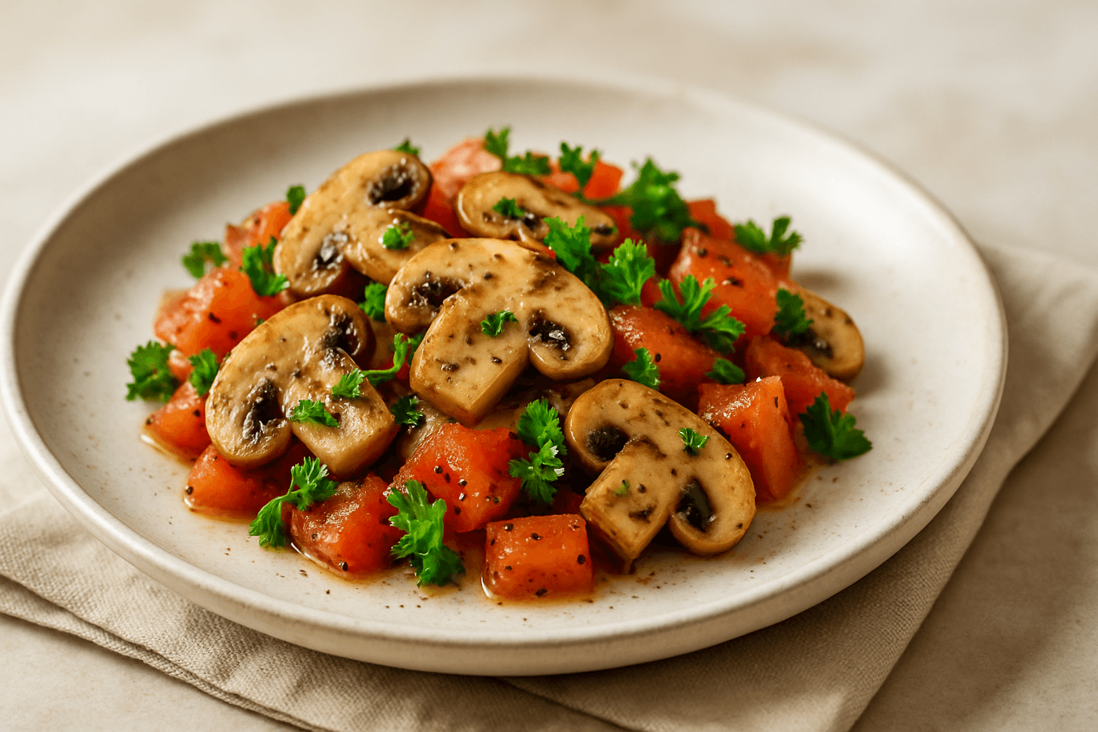 Yunan Usulü Mantarlı Salata Tarifi
