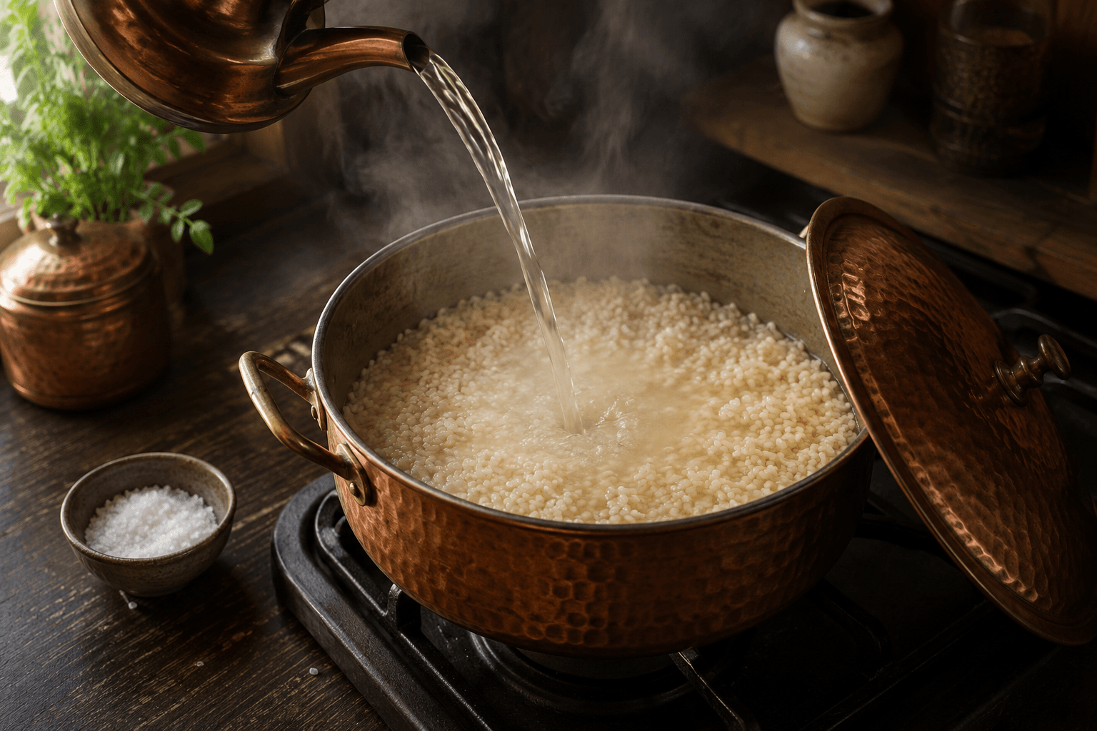 Add the liquid and cook