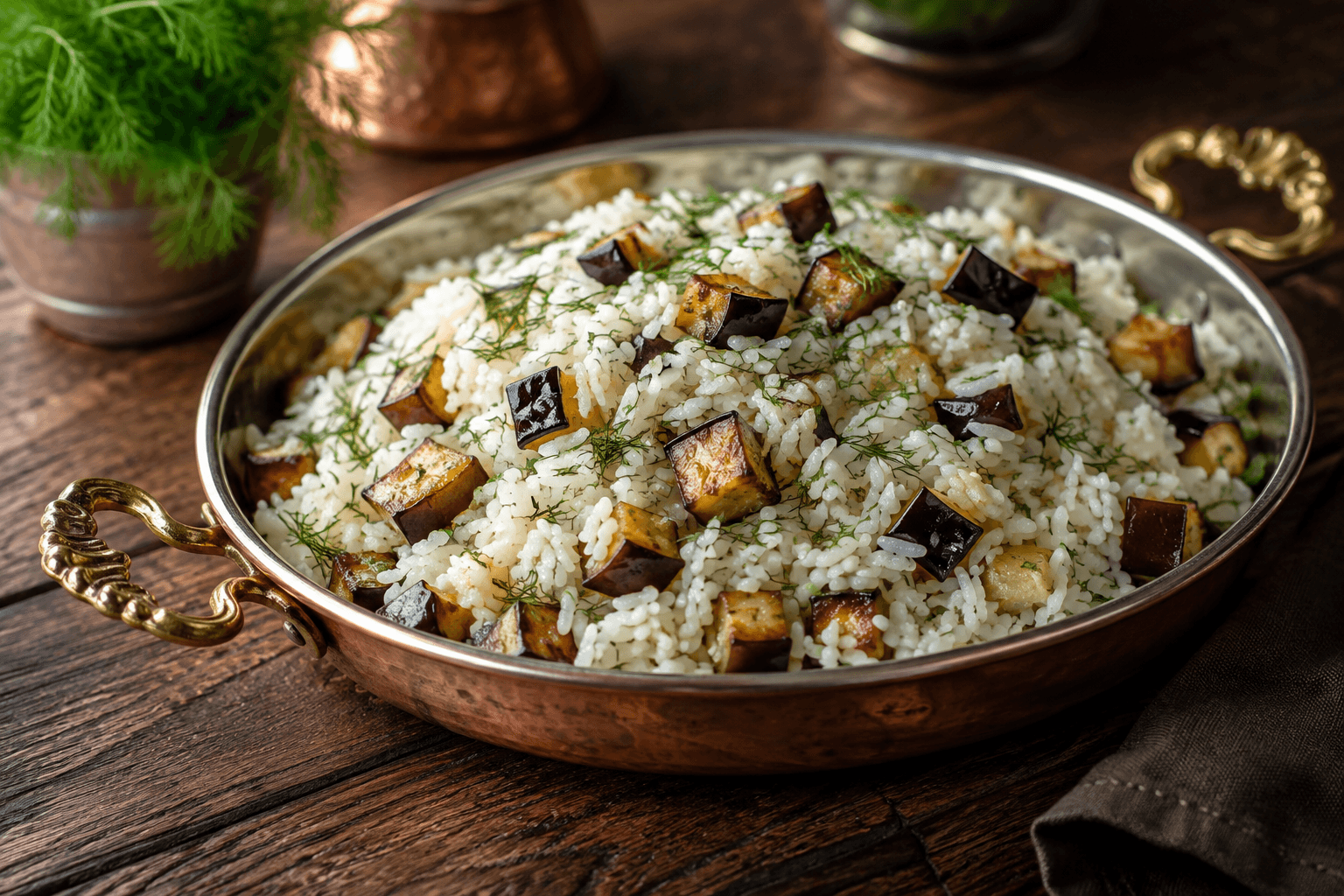 Turkish Eggplant Pilaf (Patlıcanlı Pilav)